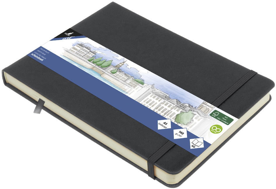 kangaro Cahier de croquis, 160 pages, A5 paysage, cold grey