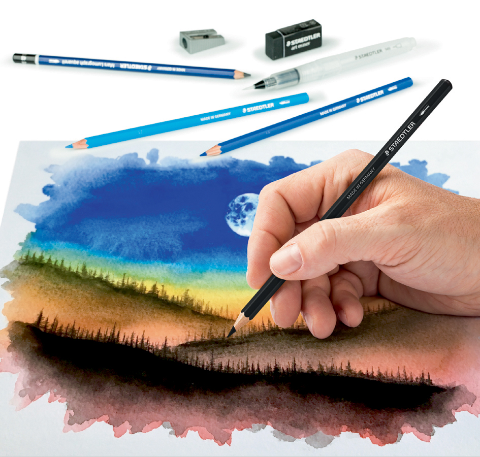 STAEDTLER Kit de dessin Watercolour Design Journey,18 pièces