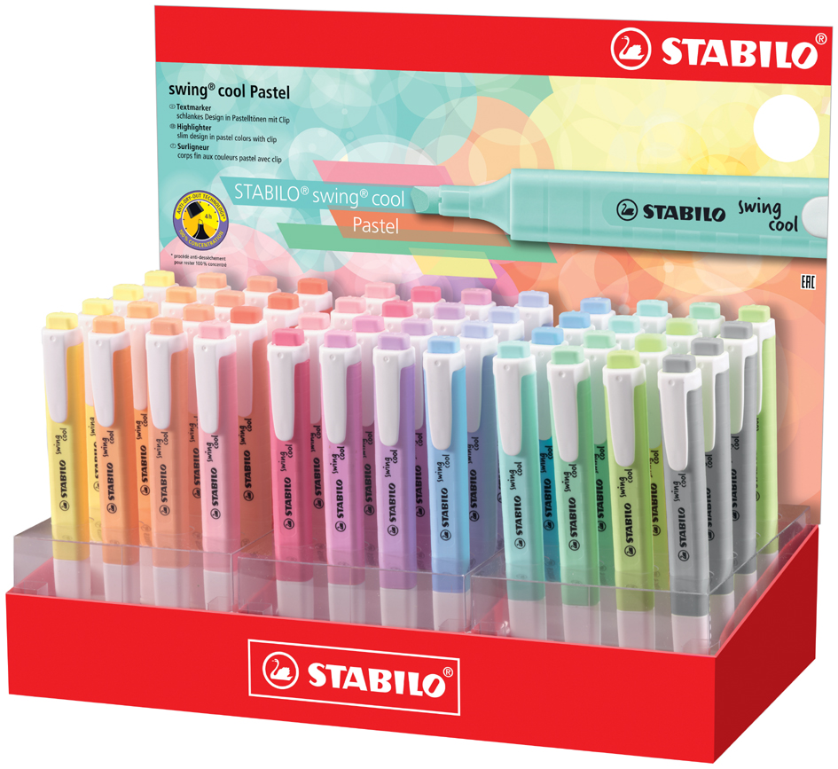 STABILO Surligneur swing cool Pastel, présentoir de 48