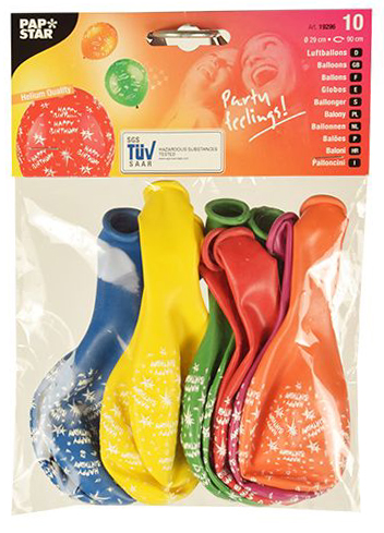 Ballon de baudruche "Happy Birthday", emballage