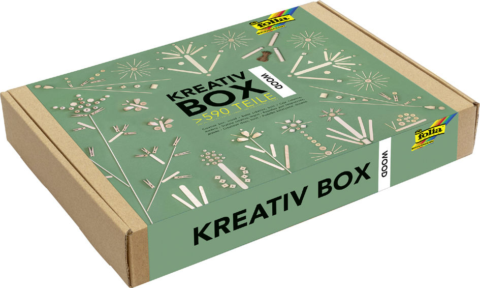 folia Box créative 'Wood', mix en bois, plus de 590 pièces