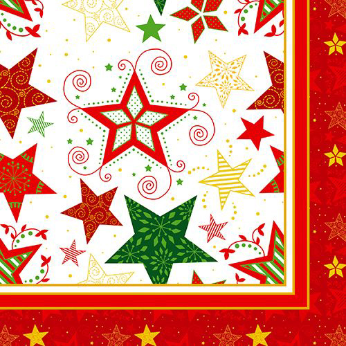 PAPSTAR Serviette à motif de Noël 'Heavenly Stars', blanc
