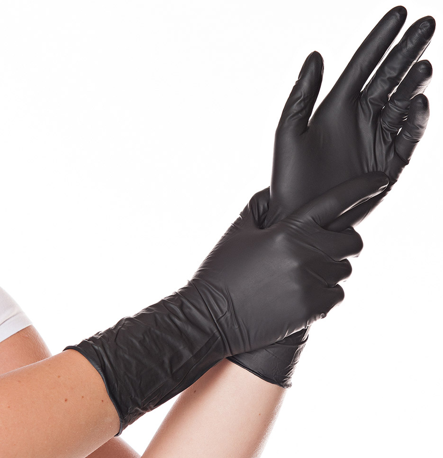 HYGOSTAR Gant nitrile SAFE LONG, L, sans poudre, bleu