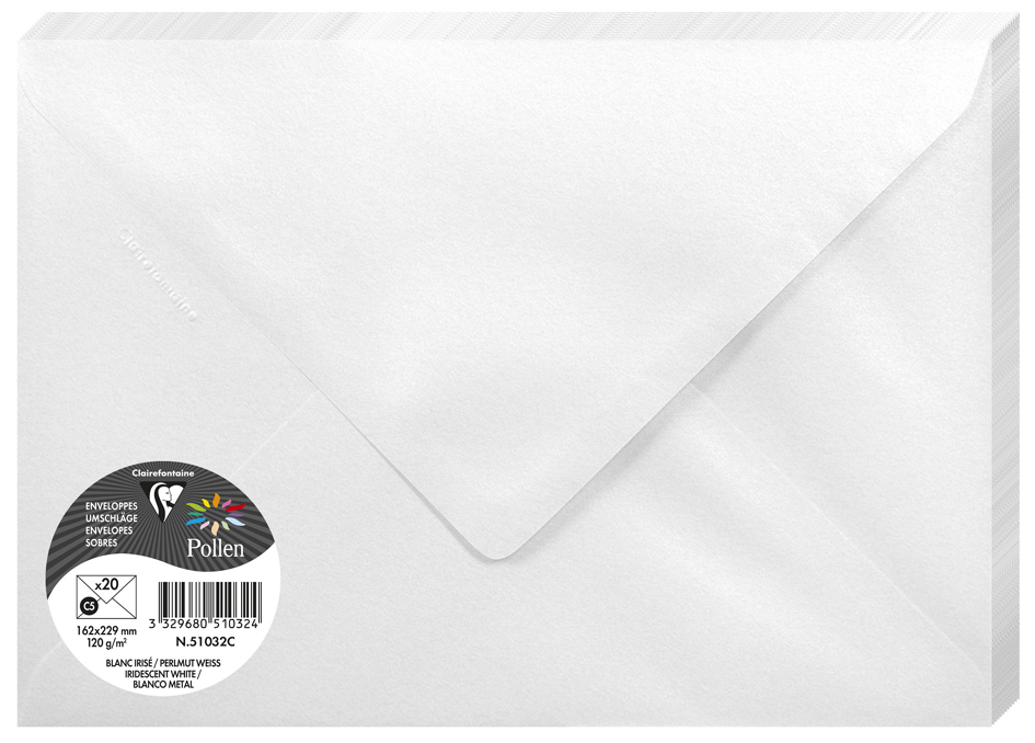 Pollen by Clairefontaine Enveloppes C5, blanc irisé