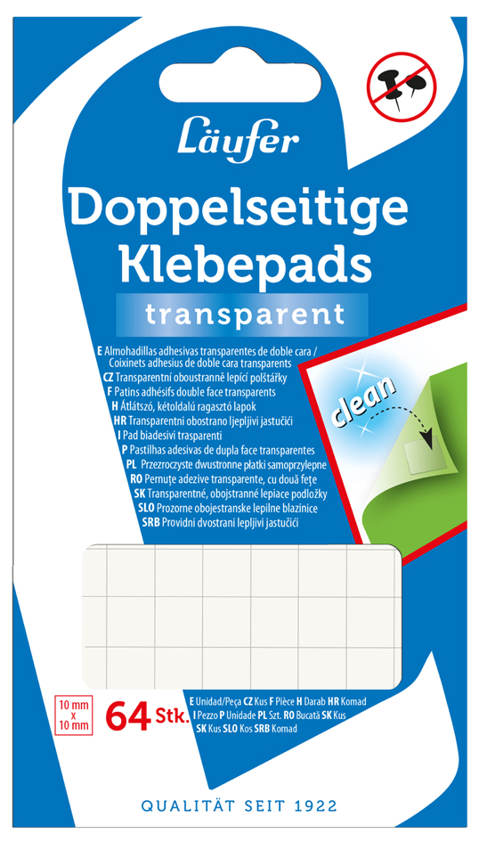 Läufer Pastille adhésive, repositionnable, transparent