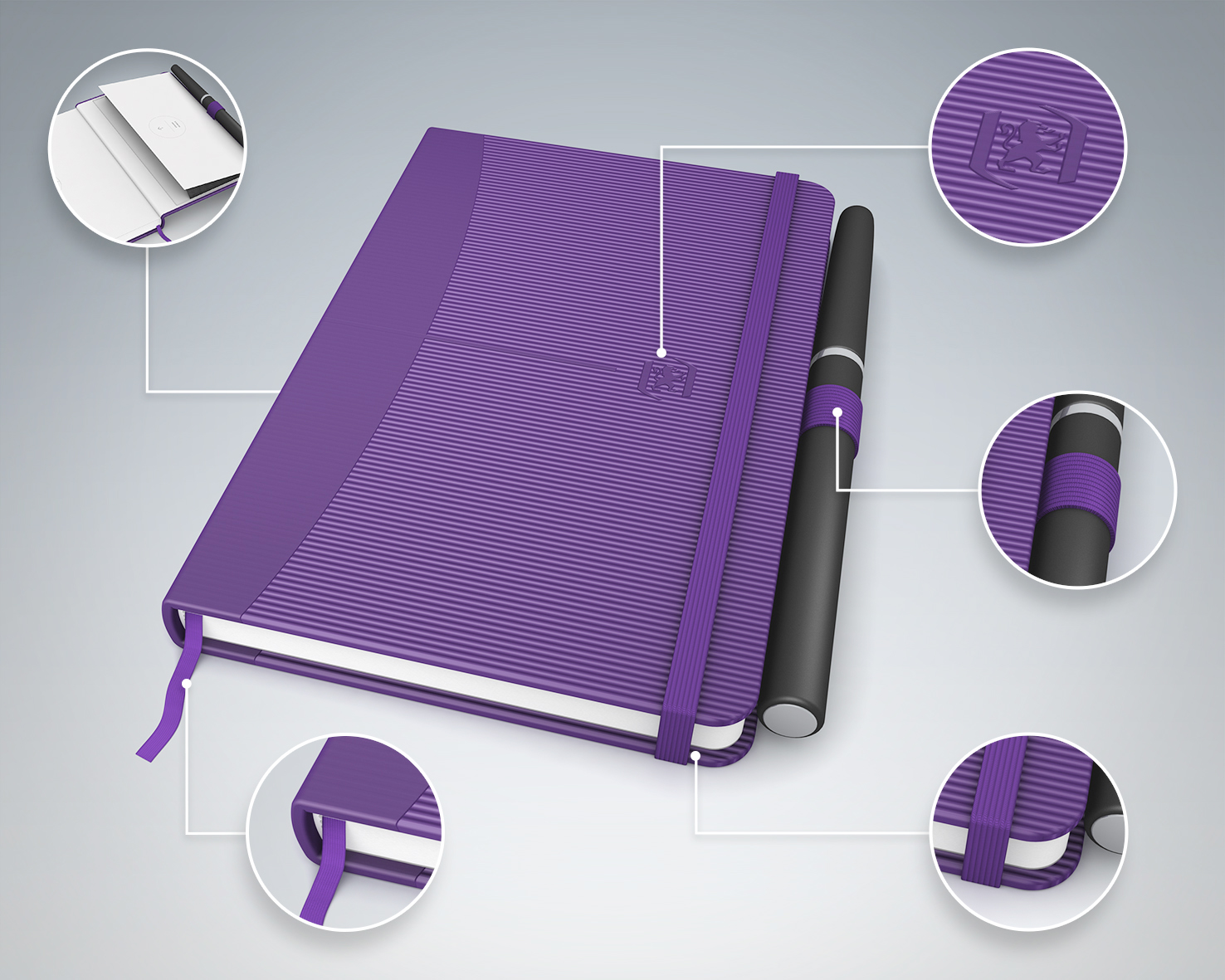Carnets de notes, B5, rigide, fermeture
