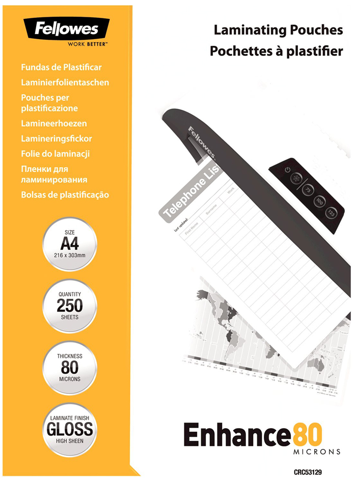 Fellowes Pochette de plastification, A4, 160 microns