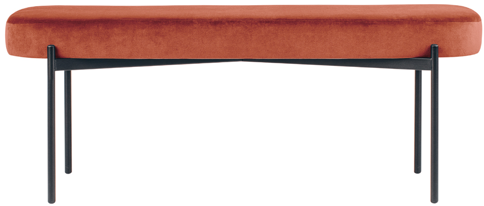 PAPERFLOW Banc oval GAIA, taille L, habillage velours
