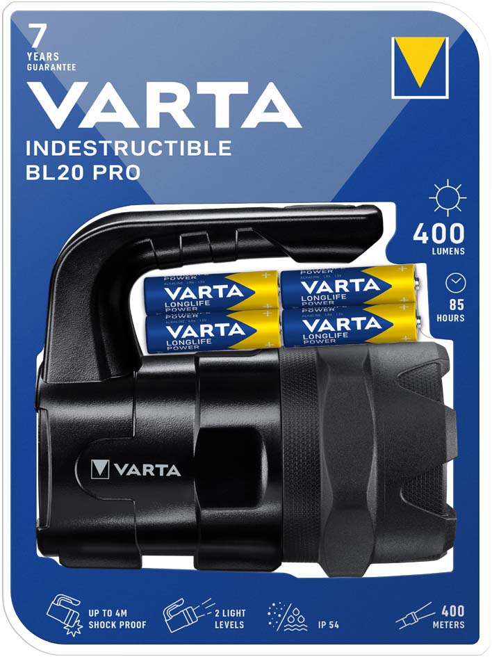 VARTA Projecteur portatif 'Indestructible BL20 Pro', 6xAA