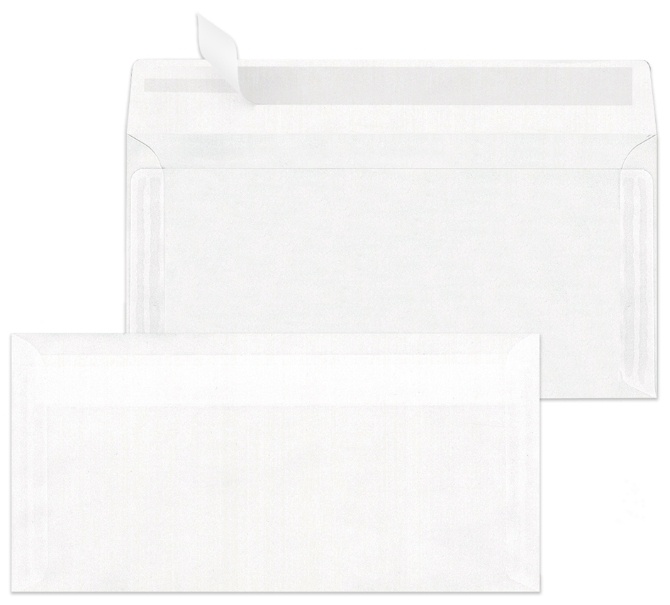 MAILmedia enveloppe DL, sans fenêtre, blanc transparent