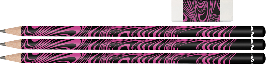 EBERHARD FABER Kit crayon de papier FLUO, HB, rose fluo