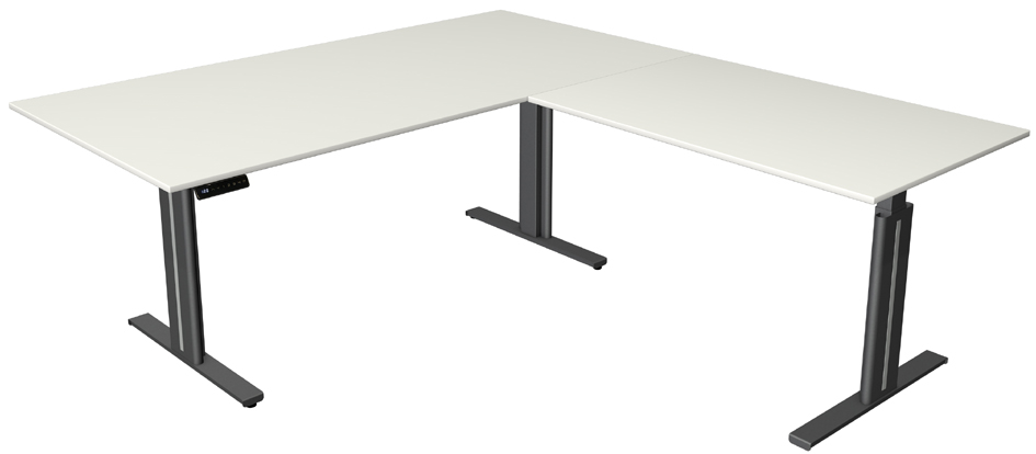 Visuel de référence : Table de bureau assis-debout "Move 3 elegant" avec extension, blanc