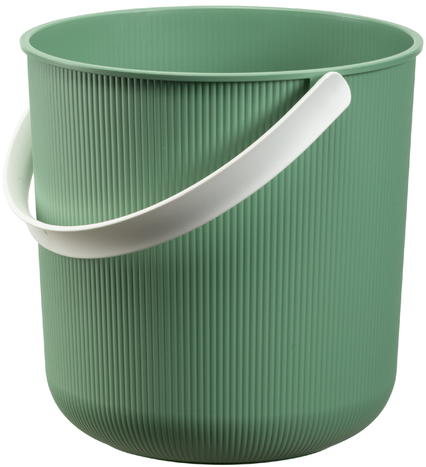 NHG Seau de rangement AKITA, 10 litres, blanc/vert