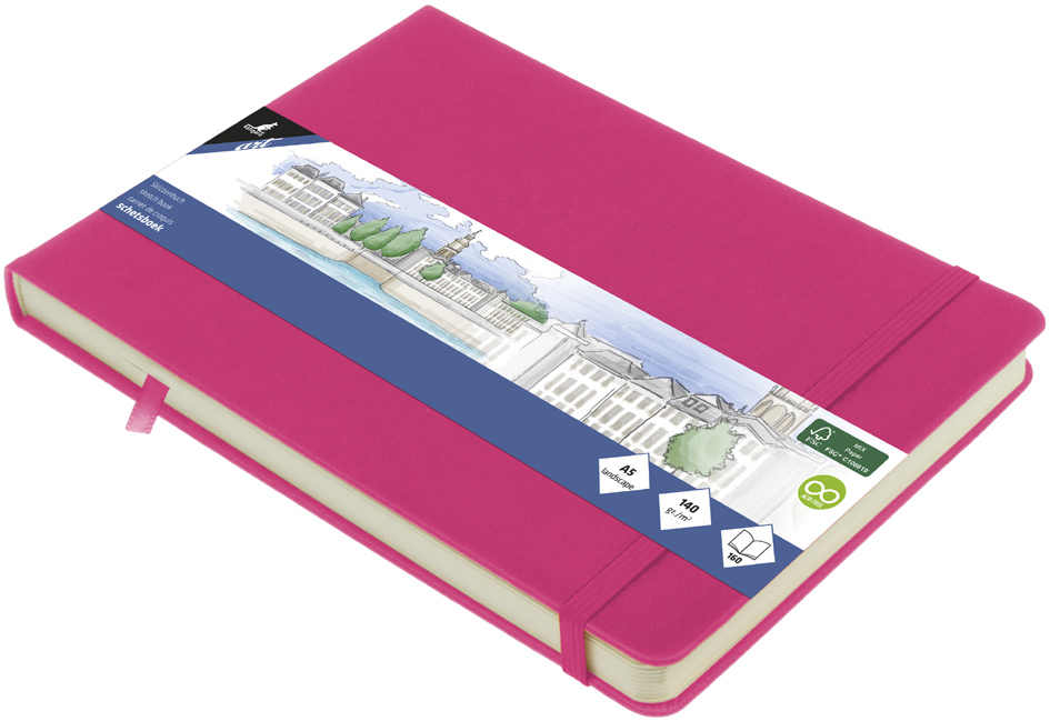 kangaro Cahier de croquis, 160 pages, A5 paysage, hot pink