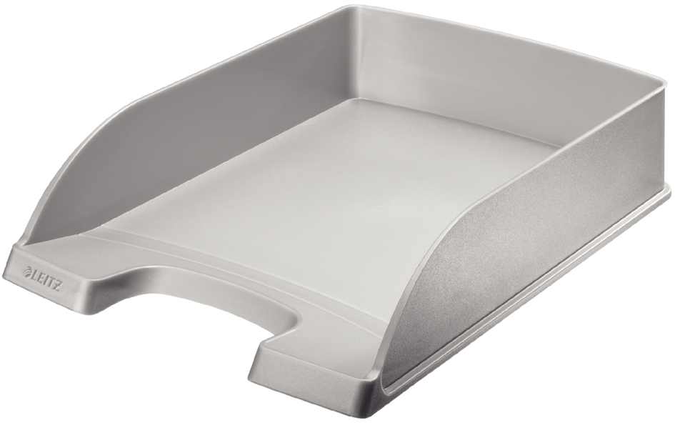 LEITZ Corbeille à courrier Plus Standard, A4, argent
