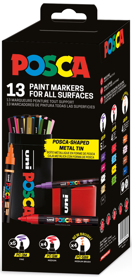 Marqueur à pigment POSCA, tube de 13 pièces