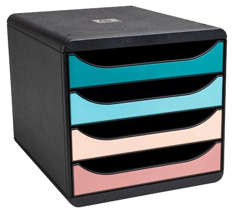 EXACOMPTA Module de classement BIG-BOX, 4 tiroirs, coloré