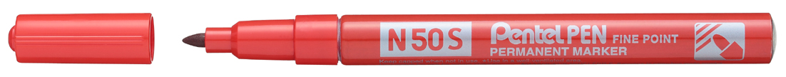 Pentel Marqueur permanent N50S, pointe ogive fine, rouge