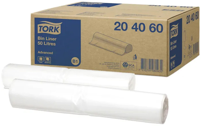 TORK Sac poubelle, transparent, 50 litres