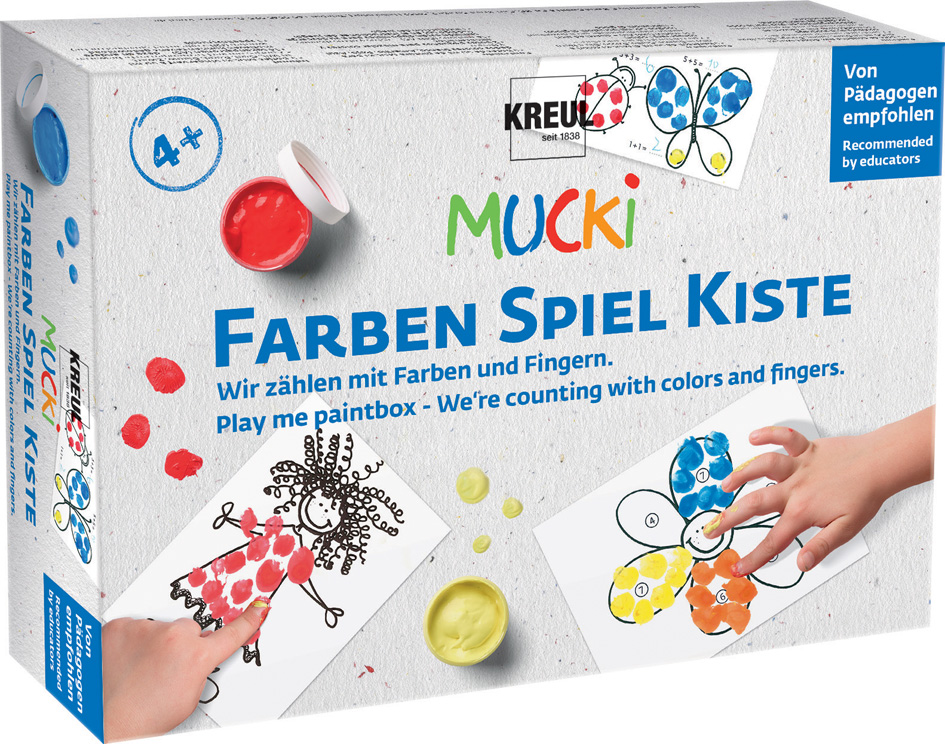KREUL Gouache aux doigts 'MUCKI', kit de peinture pour jouer