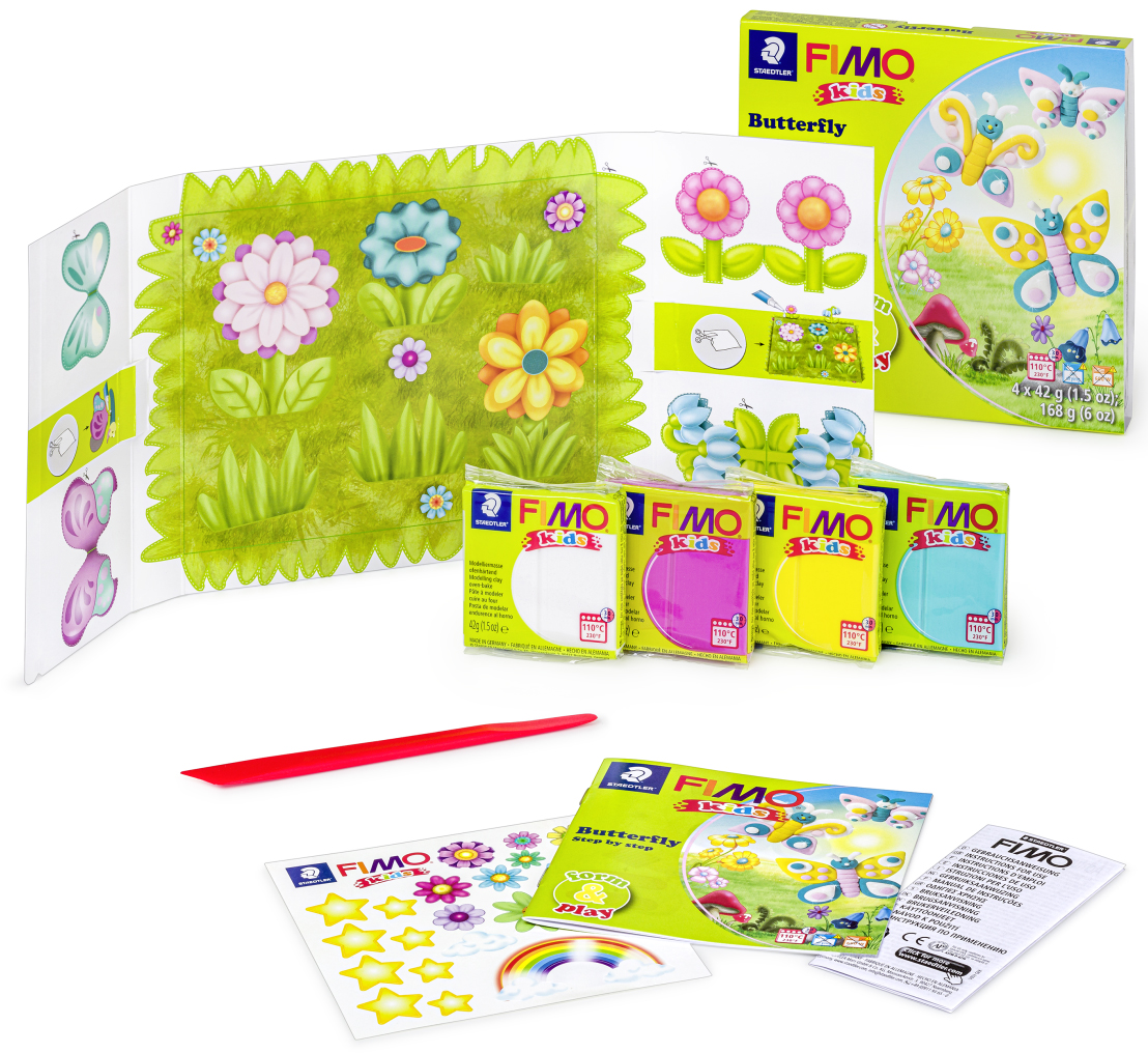 FIMO kids Kit de modelage Form & Play 'Butterfly', niveau 1