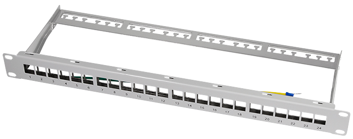 LogiLink Panneau de brassage Keystone 19', blindé, gris c