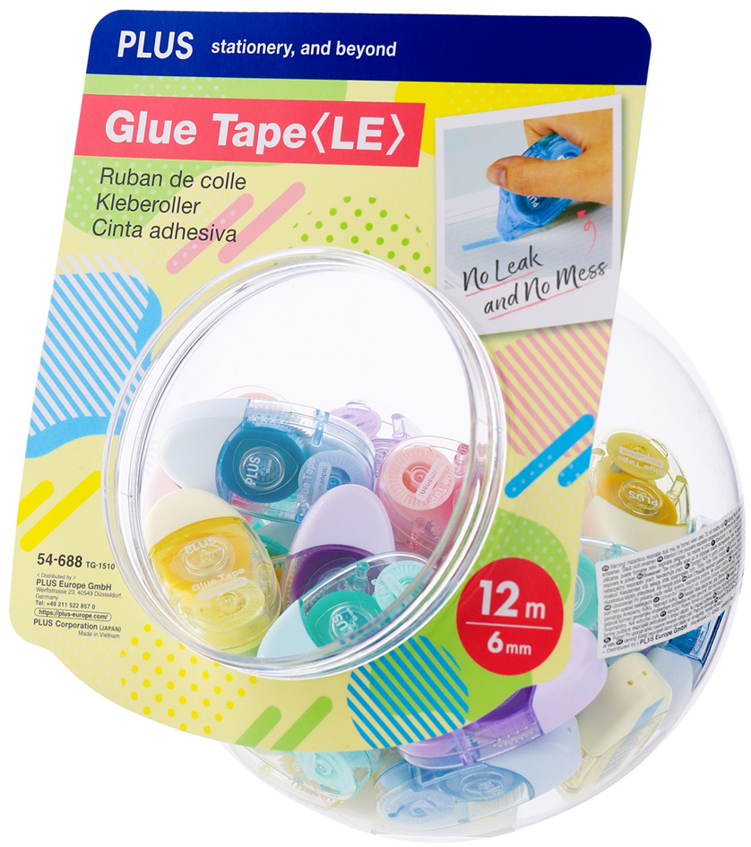 PLUS JAPAN Mini-roller de colle 'LE', 6mm x 12m, dans bocal