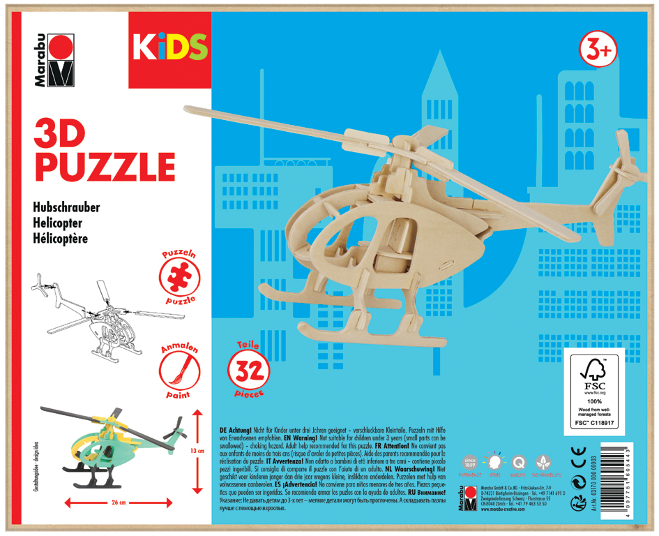 Puzzle 3D "Hélicoptère", emballage