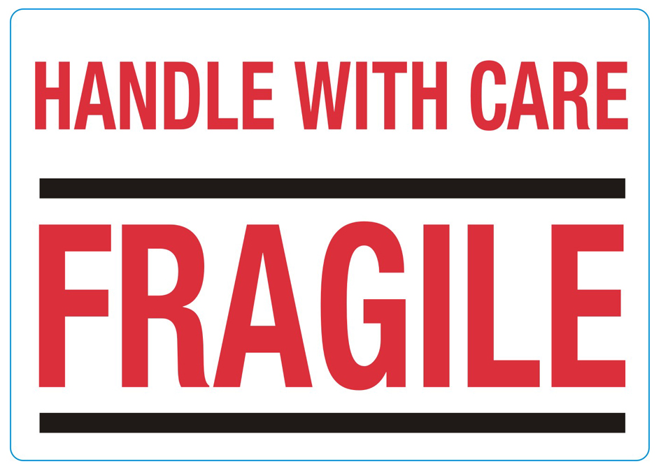 rillprint Étiquette 'HANDLE WITH CARE / FRAGILE'
