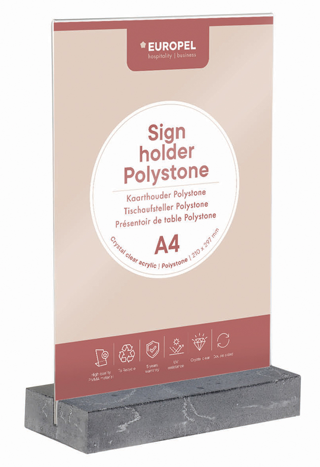 Présentoirs de table polystone, doit