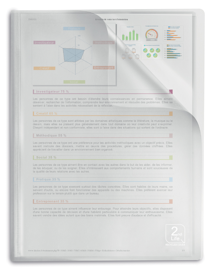ELBA Protège-documents '2nd Life', A4, 20 pochettes, PP
