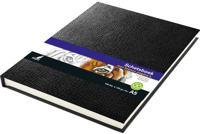 Cahier de croquis avec aspect peau de serpent