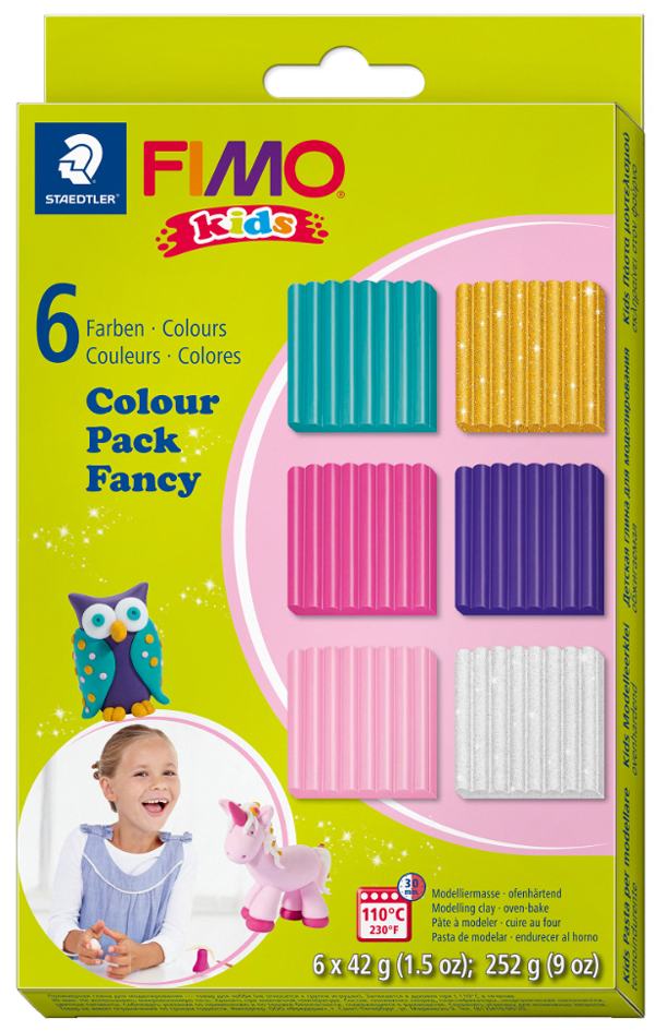 FIMO kids Kit pâte à modeler Colour Pack 'girlie', set de 6