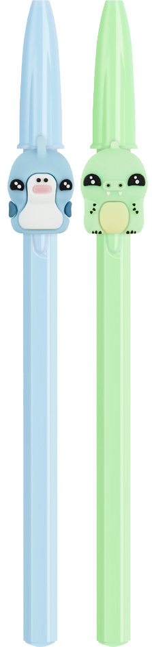BIC Stylo à bille Cristal Pastel Figurines, bleu & vert