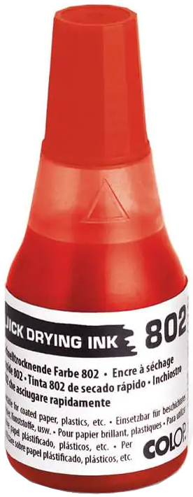 COLOP Encre pour tampon encreur 802, séchage rapide, rouge