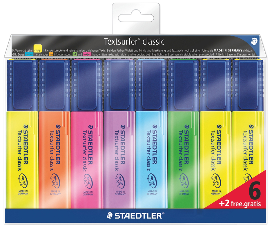 STAEDTLER Surligneur 'Textsurfer Classic', 6 + 2 gratuits