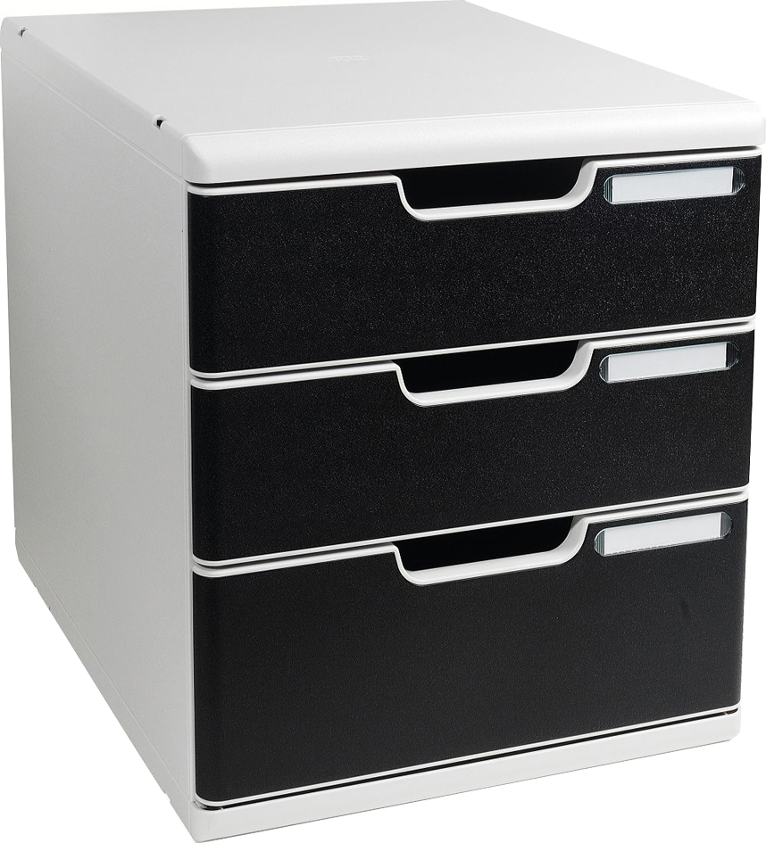 EXACOMPTA Module de classement MODULO, 3 tiroirs, noir