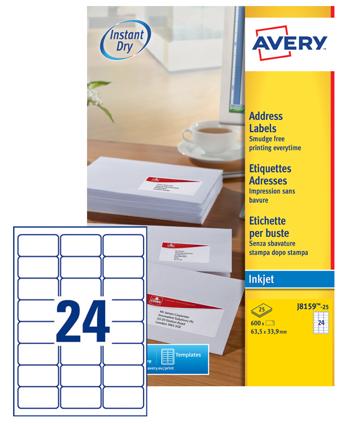 Visuel de référence: Étiquettes d'adresse, blanc