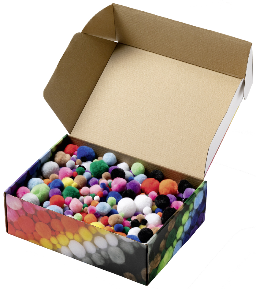 Mélange de pompons MULTICOLORE Jumbobox, ouvert
