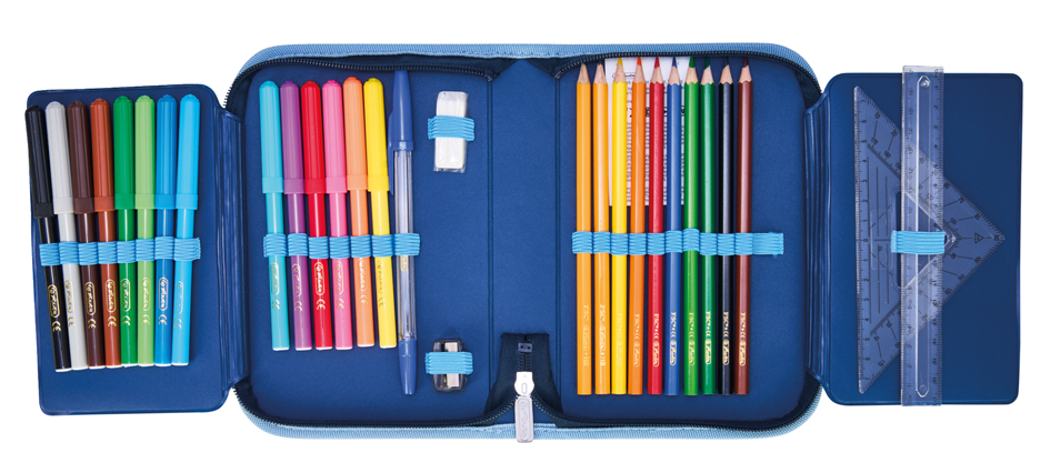 Étui scolaire "Cosmic Explorer", ouvert