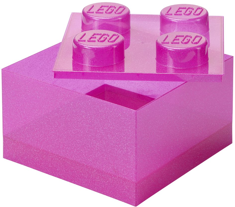 LEGO Brique STORAGE BRICK 4 GLITTER, violet clair