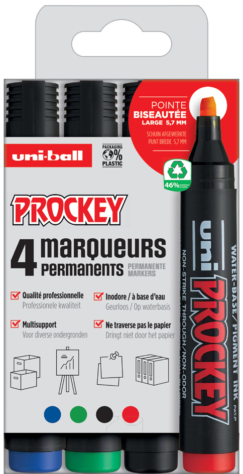 uni-ball Marqueur permanent PROCKEY PM126/4 PF, set de 4
