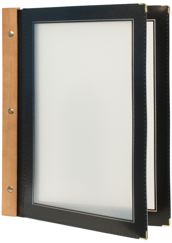 Securit Inserts pour protège-menus WOOD, noir