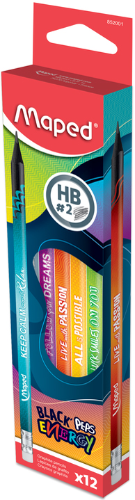 Maped Crayon graphite BLACK'PEPS ENERGY, dureté: HB, étui 12