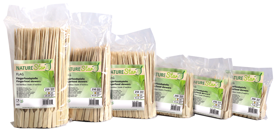 Pique apéritif FLAG NATURE Star, dans un sachet en plastique