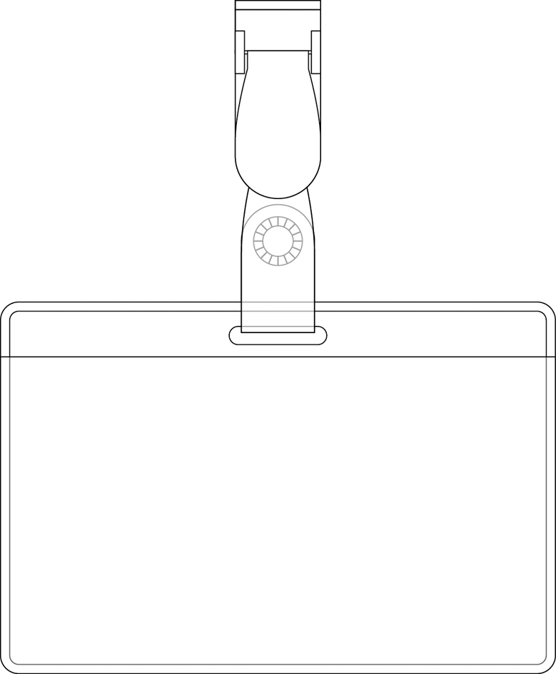Porte-badge en plastique, avec clip