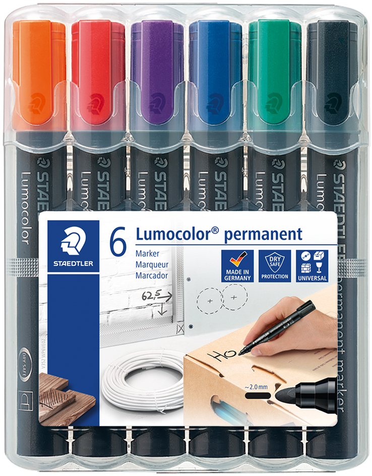 STAEDTLER Marqueur permanent 352 Lumocolor, étui de 6