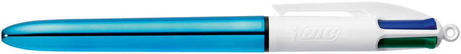 BIC Stylo à bille 4 Colours Shine, 0,32 mm, argent