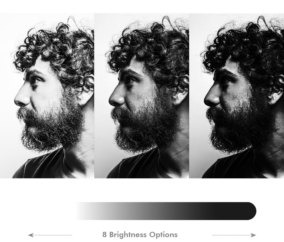 Visuel de référence : 8 niveaux de luminosité