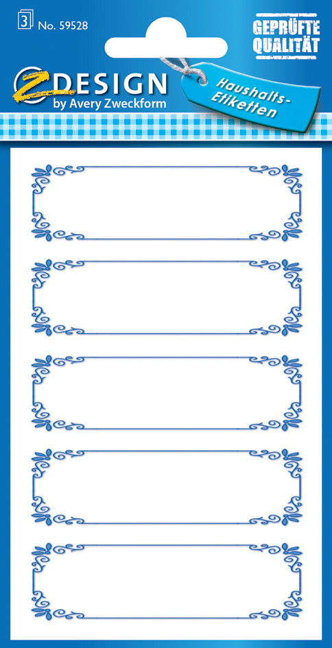 AVERY Zweckform Z-Design Etiquettes de ménage 'cadre bleu'